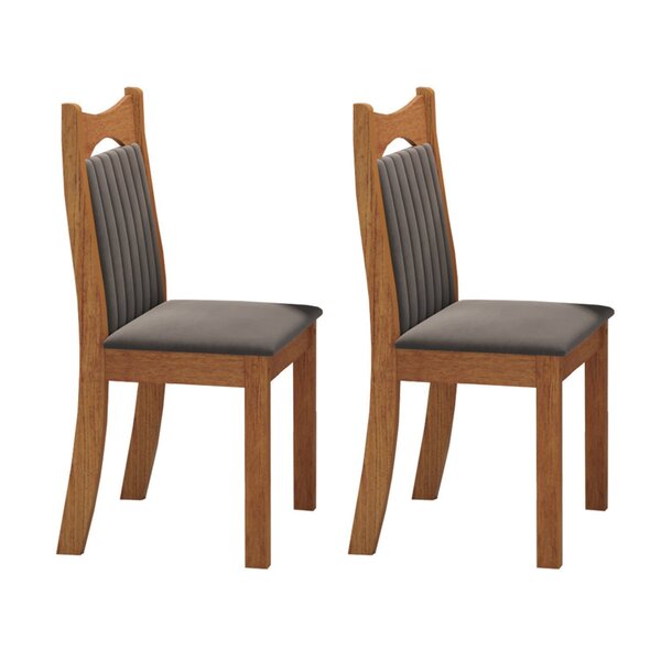 Kit 2 Cadeiras De Jantar Estofadas Veludo Dalas Yescasa Grafi