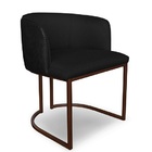 Kit 2 Cadeiras De Jantar Florença Compose Linho Preto E Couri