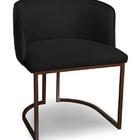 Kit 2 Cadeiras De Jantar Florença Compose Linho Preto E Couri