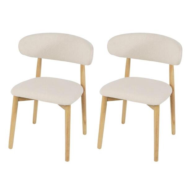 Kit 2 Cadeiras De Jantar Frida Base Madeira Assento Estofado