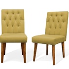 Kit 2 Cadeiras De Jantar Gabi Suede Amarelo - Meu Lar Decoraç