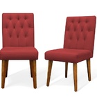 Kit 2 Cadeiras De Jantar Gabi Suede Vermelho - Meu Lar Decora