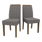 Kit 2 Cadeiras De Jantar Isis Veludo Amêndoa Grafite Tana Dec