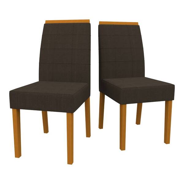 Kit 2 Cadeiras De Jantar Isis Veludo Ypê Marrom Tana Decor