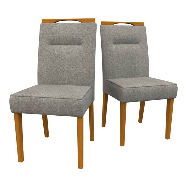 Kit 2 Cadeiras De Jantar Itália Linho Ypê Cinza Bnn Decor