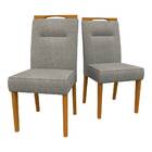 Kit 2 Cadeiras De Jantar Itália Linho Ypê Cinza Tana Decor