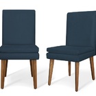 Kit 2 Cadeiras De Jantar Jade Suede Azul Marinho - Meu Lar De