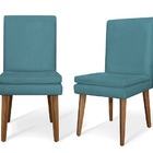 Kit 2 Cadeiras De Jantar Jade Suede Azul Turquesa - Meu Lar D
