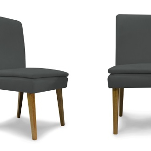 Kit 2 Cadeiras De Jantar Jade Suede Grafite - Meu Lar Decoraç