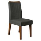 Kit 2 Cadeiras De Jantar Lara Suede Ipê Cinza Tana Decor