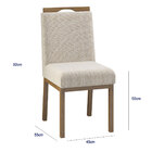 Kit 2 Cadeiras De Jantar Laura Com Puxador Tecido Linho Cru M