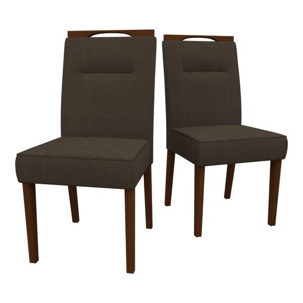 Kit 2 Cadeiras De Jantar Lectus Veludo Amêndoa Marrom Tana De