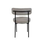 Kit 2 Cadeiras De Jantar Linho Cinza Camelia Com Encosto Curv