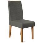 Kit 2 Cadeiras De Jantar Lucila Suede Carvalho Europeu Cinza