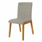 Kit 2 Cadeiras De Jantar Luxo Diamante Estofadas Em Linho Beg