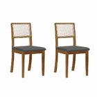 Kit 2 Cadeiras De Jantar Luxo Madeira Maciça Mel Encosto Teli