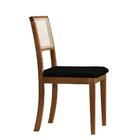 Kit 2 Cadeiras De Jantar Luxo Palha Estofada Veludo Preto Com