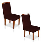 Kit 2 Cadeiras De Jantar Lyon Suede Marsala Pés Castanho - Pa