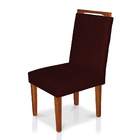 Kit 2 Cadeiras De Jantar Lyon Suede Marsala Pés Castanho - Pa