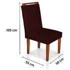 Kit 2 Cadeiras De Jantar Lyon Suede Marsala Pés Castanho - Pa