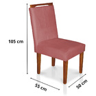 Kit 2 Cadeiras De Jantar Lyon Suede Rosê Pés Castanho - Palla