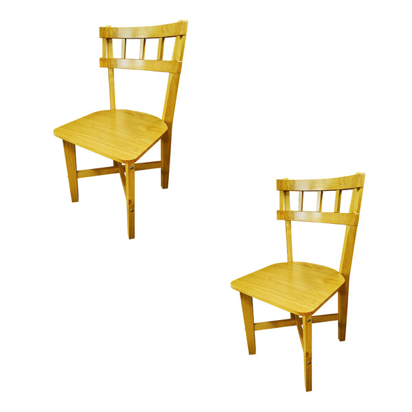 Kit 2 Cadeiras De Jantar Madeira Maciça Encosto Anatômico