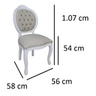 Kit 2 Cadeiras De Jantar Medalhão Entalhada Branco Fosco E Li