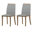 Kit 2 Cadeiras De Jantar Napoli Linho Amêndoa Cinza Bnn Decor