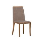 Kit 2 Cadeiras De Jantar Napoli Suede Amêndoa Cappuccino Tana