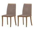Kit 2 Cadeiras De Jantar Napoli Suede Amêndoa Cappuccino Tana