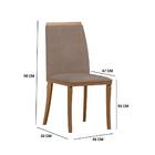 Kit 2 Cadeiras De Jantar Napoli Suede Amêndoa Cappuccino Tana