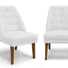 Kit 2 Cadeiras De Jantar Paris Suede Branco - Meular Decor