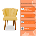 Kit 2 Cadeiras De Jantar Pétala Estofada Pés Palito Veludo -