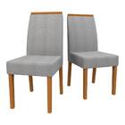 Kit 2 Cadeiras De Jantar Veneza Linho Ypê Cinza Bnn Decor