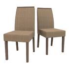 Kit 2 Cadeiras De Jantar Veneza Suede Imbuia Cappuccino Bnn D