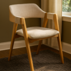 Kit 2 Cadeiras De Jantar Verona Encosto Concha Linho Bege