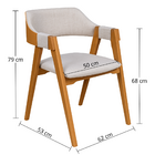 Kit 2 Cadeiras De Jantar Verona Encosto Concha Linho Bege