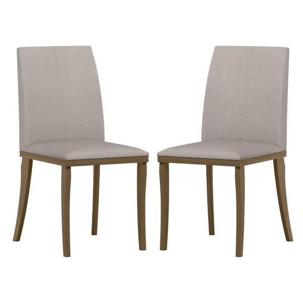 Kit 2 Cadeiras De Jantar Vicenza Linho Amêndoa Bege Tana Decor