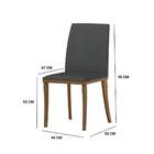 Kit 2 Cadeiras De Jantar Vicenza Linho Amêndoa Cinza Escuro B