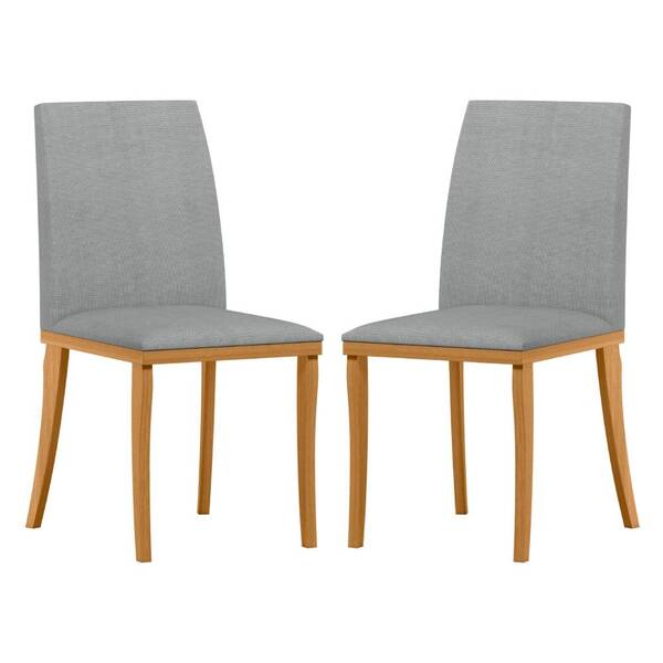 Kit 2 Cadeiras De Jantar Vicenza Linho Ypê Cinza Tana Decor