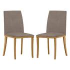 Kit 2 Cadeiras De Jantar Vicenza Suede Ypê Cappuccino Bnn Dec