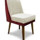 Kit 2 Cadeiras De Jantar Virgínia Compose Veludo Bege E Vinho