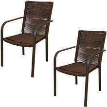 Kit 2 Cadeiras De Jardim Em Alumínio Parati Corda Marrom Alum