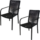 Kit 2 Cadeiras De Jardim Em Alumínio Parati Corda Preto Alumi