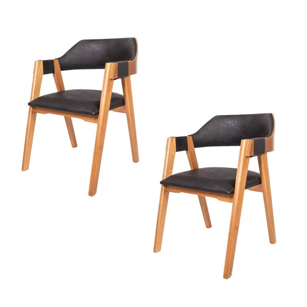 Kit 2 Cadeiras De Madeira Eucalipto Courino Durango Dália Pre