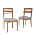 Kit 2 Cadeiras De Madeira Eucalipto Juparanã Cinza