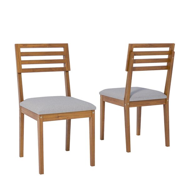 Kit 2 Cadeiras De Madeira Eucalipto Juparanã Cinza