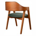 Kit 2 Cadeiras De Madeira Maciça Tauari, Estofada E Braço Com