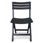 Kit 2 Cadeiras De Plástico Dobrável Bistrô Preta Com Encosto