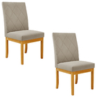 Kit 2 Cadeiras De Sala De Jantar Estofadas Gomes Madeira Maci
